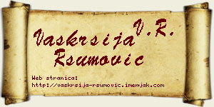Vaskrsija Ršumović vizit kartica